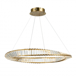PENDENTE INIS DOURADO E TRANSPARENTE (D)80CM (A)8CM 1X72W 3000K 2705LM LED