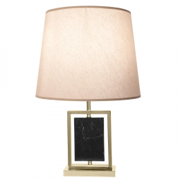BASE PARA ABAJUR LITHOS PRETO E DOURADO (C)22CM (L)12CM (A)39CM 1X40W E27
