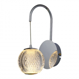 ARANDELA LUCE CROMADO E TRANSPARENTE (C)18CM (L)12CM (A)27CM 1X4,2W 3000K 252LM LED
