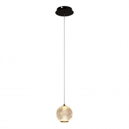 PENDENTE LUCE DOURADO / PRETO E TRANSPARENTE (D)12CM 1X4,2W 3000K 252LM LED