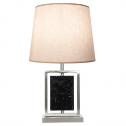 BASE PARA ABAJUR LITHOS PRETO E NICKEL (C)22CM (L)12CM (A)39CM 1X40W E27