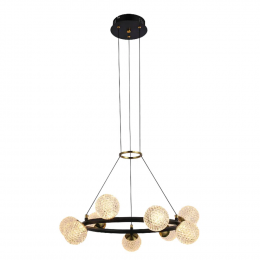PENDENTE SPIRIT DOURADO / PRETO E TRANSPARENTE (D)60CM (A)15CM 9X3W 3000K 1620LM LED