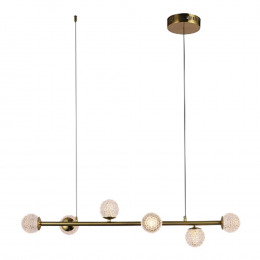 PENDENTE SPIRIT DOURADO E TRANSPARENTE (C)13CM (L)2CM (A)15CM 6X3W 3000K 1080LM LED