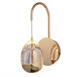 ARANDELA GUTE DOURADO E TRANSPARENTE (C)15,5CM (L)11CM (A)26,5CM 1X4,8W 3000K 288LM LED