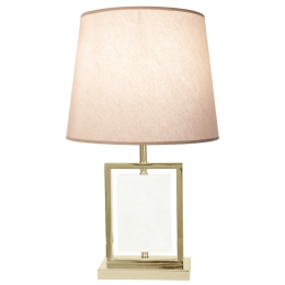 BASE PARA ABAJUR LITHOS BRANCO E DOURADO (C)22CM (L)12CM (A)39CM 1X40W E27