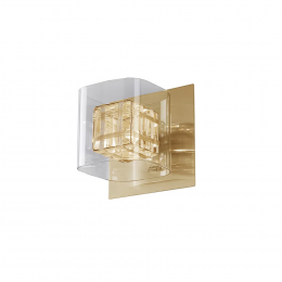 ARANDELA RAVEL FRENCH GOLD E TRANSPERENTE (C)15CM (L)16CM (A)16CM 1XG9 40W - HO110BG