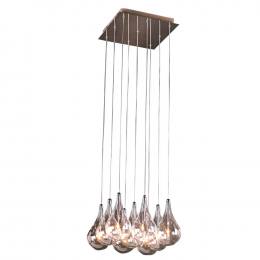 PENDENTE DROP CROMADO E TRANSPARENTE (C)31CM (L)31CM (A)21CM 9XG4 180W - HO1370B
