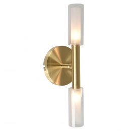 ARANDELA CAIENA DOURADO E BRANCO (C)10CM (L)12CM (A)28CM 2XG9 50W - HP003