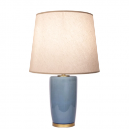 BASE PARA ABAJUR CERAMIKE AZUL E DOURADO (D)21CM (A)32CM 1X40W BULBO