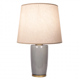 BASE PARA ABAJUR CERAMIKE CINZA E DOURADO (D)21CM (A)32CM 1X40W BULBO
