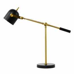 ABAJUR JUJU PRETO E DOURADO (C)5CM (L)18CM (A)43CM 1X40W BOLINHA