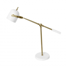 ABAJUR JUJU BRANCO E DOURADO (C)5CM (L)18CM (A)43CM 1X40W BOLINHA