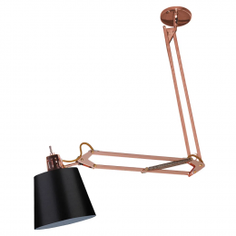 PENDENTE SCOPE COBRE E PRETO (D)25CM (A)142CM 1XE27 40W - HU1002A