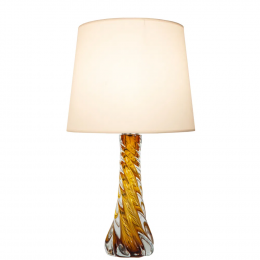 BASE PARA ABAJUR MURANO CROMADO E ÂMBAR (D)11CM (A)35CM 1X40W E27 - BASE PARA ABAJUR MURANO CROMADO E ÂMBAR (D)11CM (A)35CM 1X40W E27