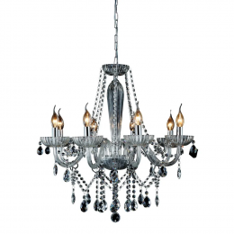 LUSTRE ANJOU CROMADO E TRANSPARENTE (D)68CM (A)68CM 8XE14 320W - JF018C