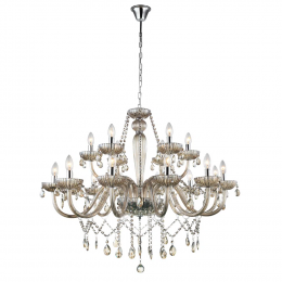 LUSTRE ANJOU CROMADO E CHAMPAGNE (D)82CM (A)100CM 18XE14 720W - JF118A