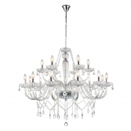 LUSTRE ANJOU CROMADO E TRANSPARENTE (D)82CM (A)100CM 18XE14 720W - JF118C