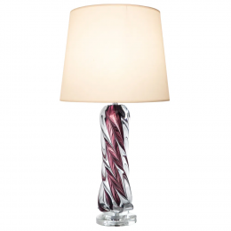 BASE PARA ABAJUR MURANO CROMADO E ROXO (D)12CM (A)45CM 1X40W E27