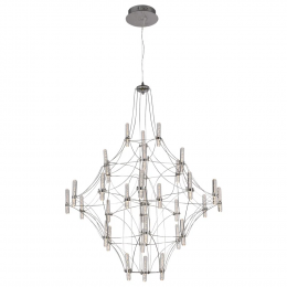 PENDENTE JUN D 78CM X 102CM 33 X LED 0.8W CROMADO E BRANCO FOSCO - JJ004