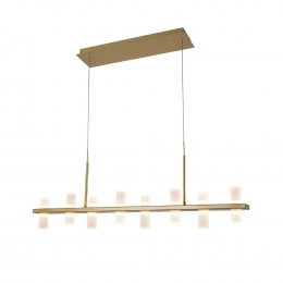 PENDENTE CLAIR DOURADO E BRANCO (C)105CM (L)8CM (A)20CM 16X2W 3000K 3840LM - JJ011