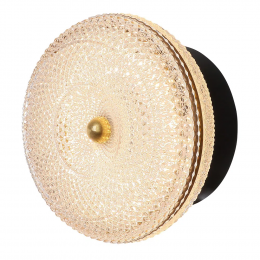 ARANDELA DENDÊ PRETO / DOURADO E FOSCO (C)15CM (L)9CM (A)15CM 1X13W 2400K 1040L - JJ018