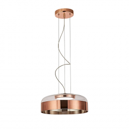PENDENTE OTTO COBRE E TRANSPARENTE (D)31.5CM (A)11CM 1X15W 3000K 750LM - JO007E