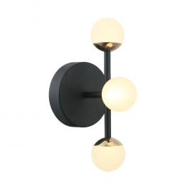 ARANDELA FUXICO DOURADO E PRETO E BRANCO (C)18CM (L)15CM (A)26CM 3X2W 3000K 480LM - JU008