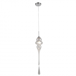 PENDENTE ORGANIKA CROMADO E TRANSPARENTE (D)13.5CM (A)65CM 1XE14 40W - KB001C