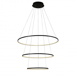 PENDENTE BIRDIE PRETO (D)80 + 60 + 40CM (A)42CM 1X39W 3000K - KW002B