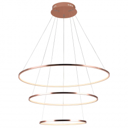 PENDENTE BIRDIE ROSE GOLD E BRANCO (D)80 + 60 + 40CM (A)42CM 17W + 13W + 9W - KW002E