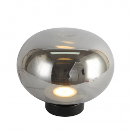 ABAJUR BALLOON PRETO E FUME (L)26CM (A)21,9CM 1X9W 3000K 150LM LED
