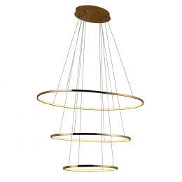 PENDENTE BIRDIE OVAL DOURADO (C)80CM (L)50CM (A)42CM 1X39W 3000K - KW004G