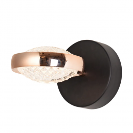 ARANDELA BEEP PRETO E DOURADO (C)20CM (L)12CM (A)6CM 1X8W 3000K 500LM LED