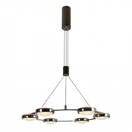 PENDENTE BEEP PRETO (D)66CM (A)6CM 6X8W 3000K 2300LM LED