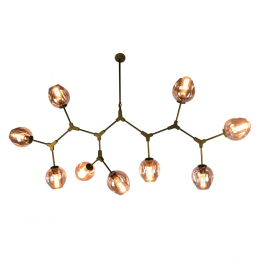 PENDENTE ORBE DOURADO E CHAMPAGNE (C)150CM (L)40CM (A)95CM 9XE27 360W - KY001LG