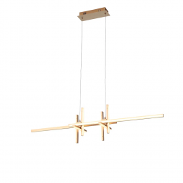 PENDENTE TOM DOURADO E BRANCO (C)21CM (L)106CM (A)26CM 1X38W 3000K 1900LM - LR001