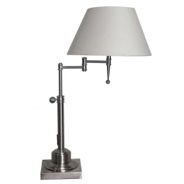 ABAJUR NICKEL NIQUELADO E BEGE (C)42CM (L)33CM (A)65CM 1XE27 40W - LU001T