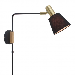 ARANDELA PIPE DOURADO E PRETO E MARROM (D)12CM (A)31CM 1XE14 40W - ME005
