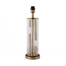 BASE PARA ABAJUR VENETO DOURADO E TRANSPARENTE (D)16CM (A)53CM 1XE27 40W - MI008