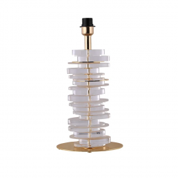 BASE PARA ABAJUR VENETO DOURADO E TRANSPARENTE (C)25CM (L)13CM (A)53CM 1XE27 40W - MI011