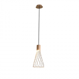 PENDENTE ORO DOURADO E MARROM (D)18CM (A)35CM 1XGU10 10W - ML013