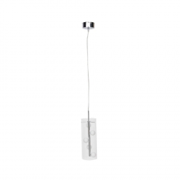 PENDENTE METAL E VIDRO D 15CM X 45CM 5XG4 127V / 220V CROMADO E TRANSP - MO0014-5P220V
