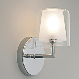 ARANDELA MAISON CROMADO E TRANSPARENTE (C)14CM (L)12CM (A)19.5CM 1XG9 40W - MO0016