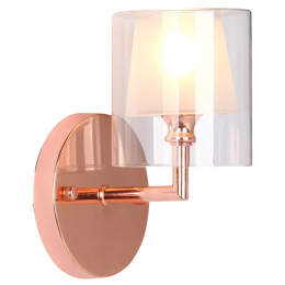 ARANDELA MAISON COBRE E TRANSPARENTE (C)14CM (L)12CM (A)19.5CM 1XG9 40W - MO0016E