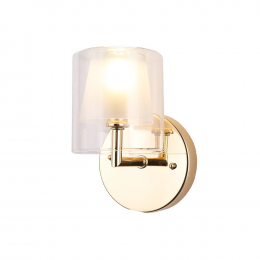 ARANDELA MAISON DOURADO E TRANSPARENTE (C)14CM (L)12CM (A)19.5CM 1XG9 40W - MO0016G