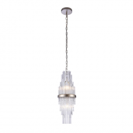 PENDENTE SANSA DOURADO E TRANSPARENTE (D)20.5CM (A)55CM 2XE14 80W - MR007