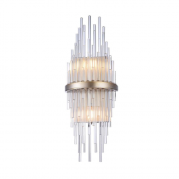 ARANDELA SANSA DOURADO E TRANSPARENTE (D)12CM (A)55CM 2XE14 80W - MR008