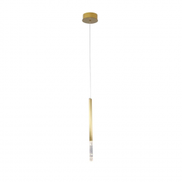 PENDENTE PETRA DOURADO E TRANSPARENTE (D)12CM (L) CM (A)44CM 1X3W 3000K 150LM - OC001S