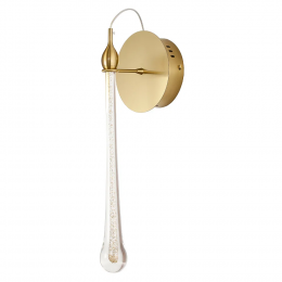 ARANDELA GOCCIA DOURADO E TRANSPARENTE (C)11CM (L)12CM (A)42CM 1X3W 3000K 195LM - OC005