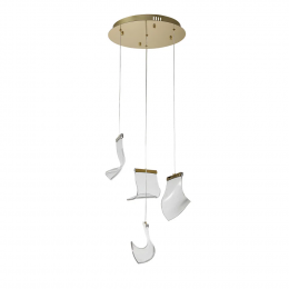 PENDENTE ONDA DOURADO E TRANSPARENTE (D)40CM (A)2CM 4X2.5W 3000K 500LM - OC008L